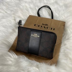 Coach Corner Zip Wristlet